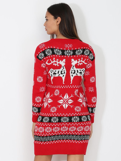 Robe pull jacquard de Noël
