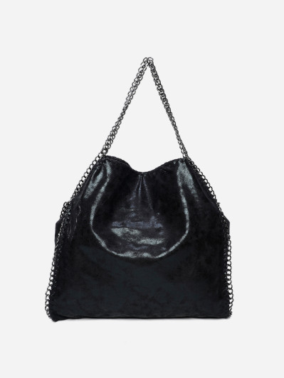 Sac cabas noir contour et anses en chaîne