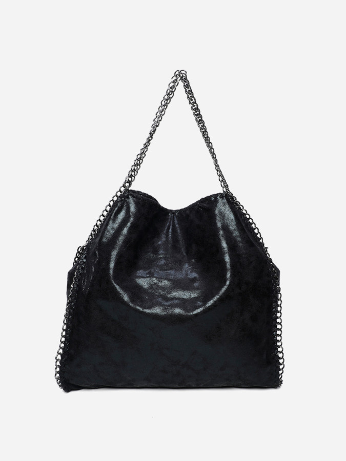 Sac cabas noir contour et anses en chaîne