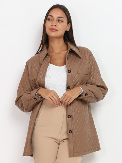 Surchemise marron matelassée