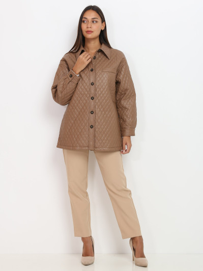 Surchemise marron matelassée