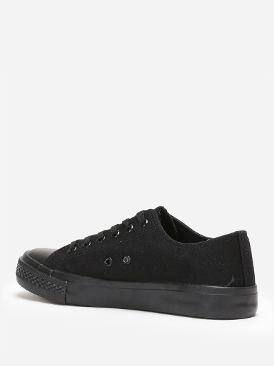 Tennis basses noires en toile