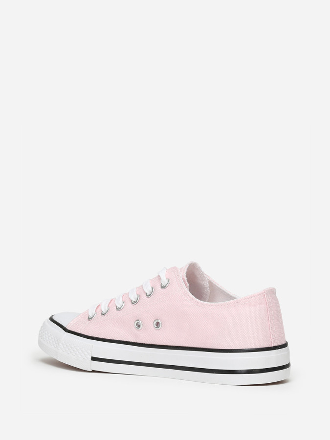 Tennis basses roses en toile