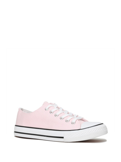 Tennis basses roses en toile