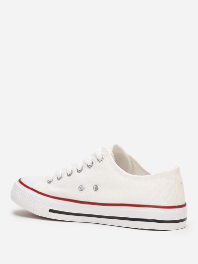 Tennis basses blanches en toile