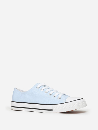 Tennis basses bleu clair en toile