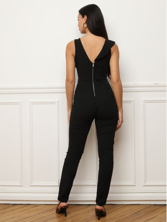 Combinaison noire à volants femme pas cher la modeuse