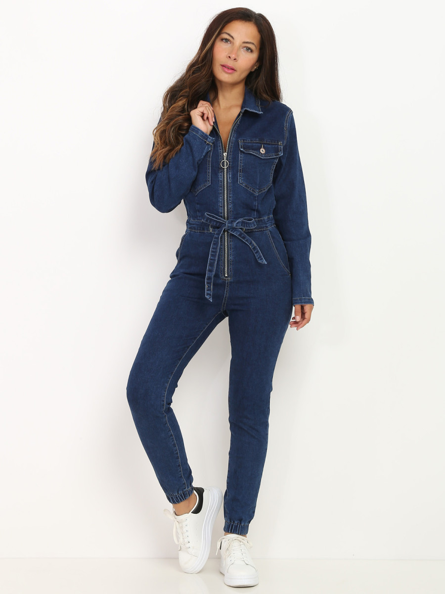 Combinaison en jeans style utilitaire