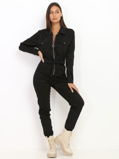 Combinaison noire style utilitaire