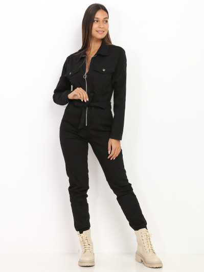 Combinaison noire style utilitaire