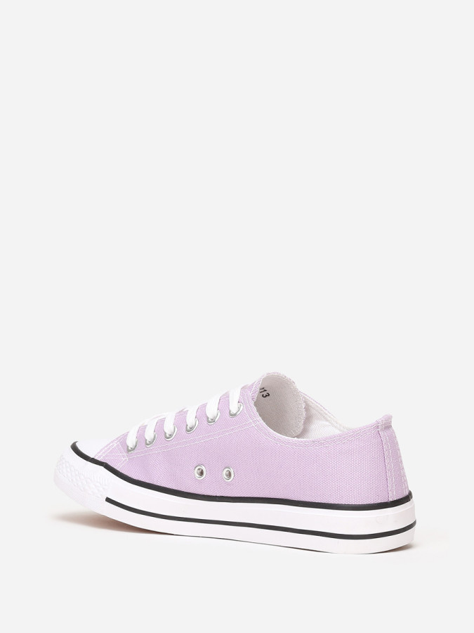 Tennis basses parme en toile