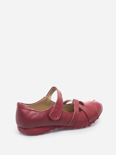 Chaussures femme pas cher ballerine confort Bienestar rouge La Modeuse