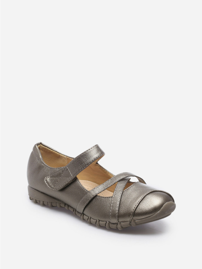 Chaussures femme pas cher ballerine confort Bienestar argenté La Modeuse