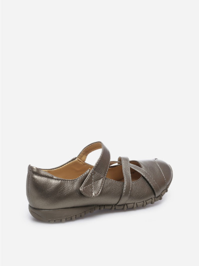 Chaussures femme pas cher ballerine confort Bienestar argenté La Modeuse