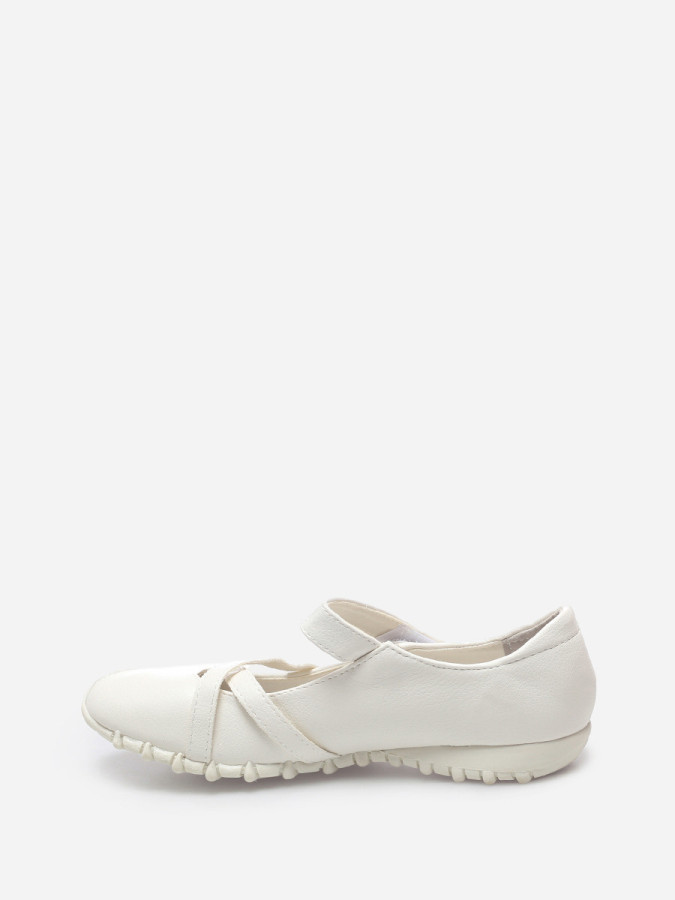 Chaussures femme pas cher ballerine confort Bienestar blanche La Modeuse