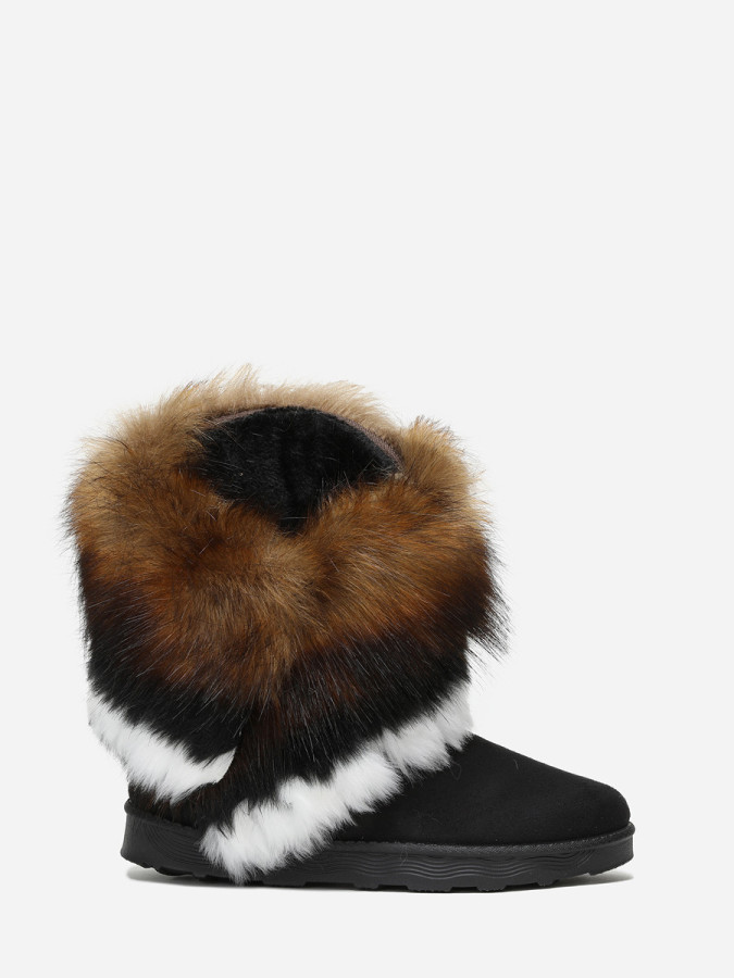 Bottines noires avec tige effet fourré