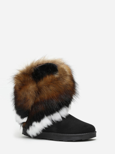 Bottines noires avec tige effet fourré