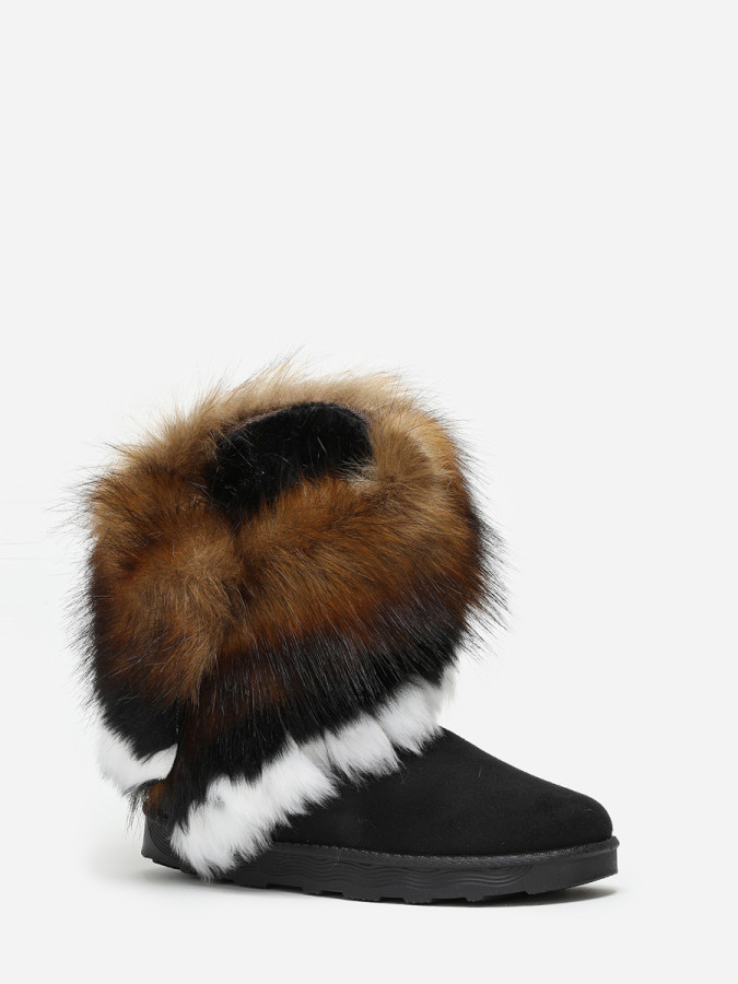 Bottines noires avec tige effet fourré