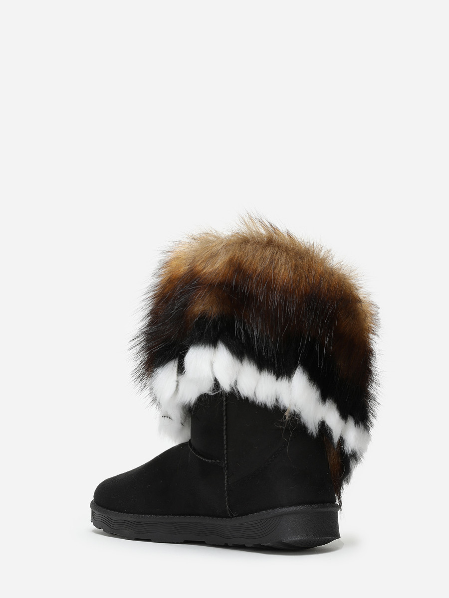 Bottines noires avec tige effet fourré