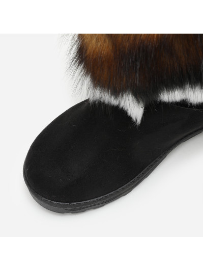 Bottines noires avec tige effet fourré