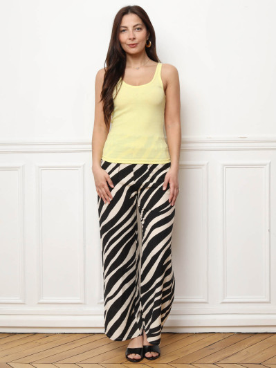 Débardeur côtelé jaune