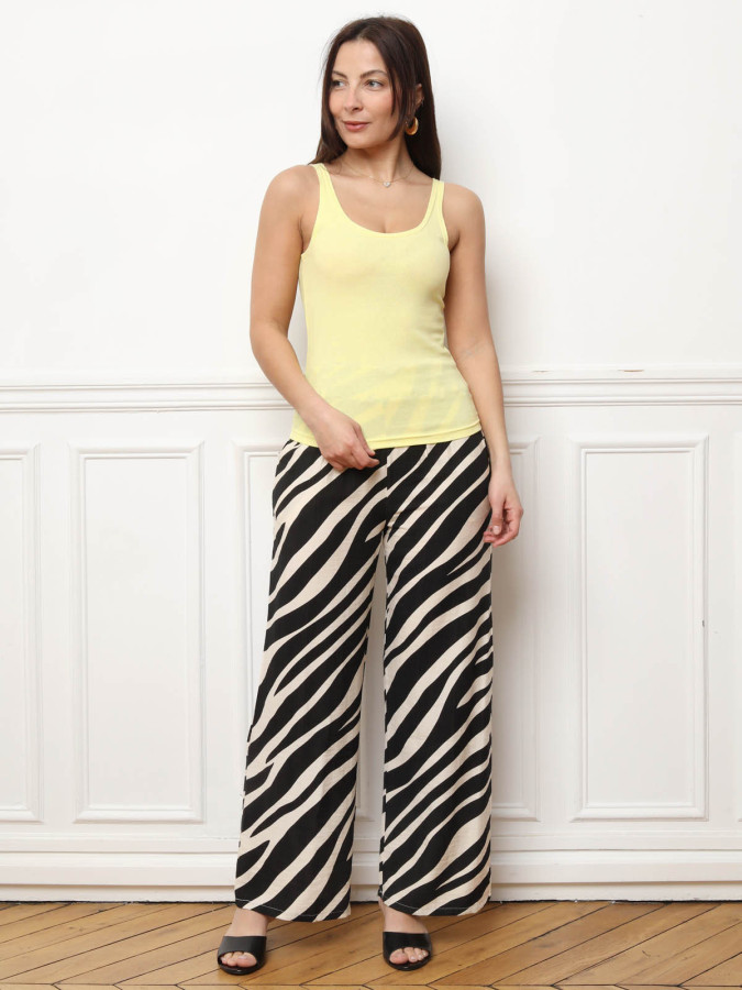 Débardeur côtelé jaune