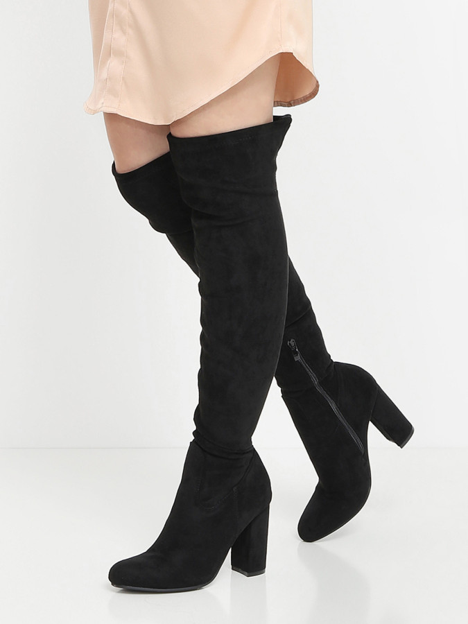 Bottines Cuissardes Noires Missguided Taille 39 - En Daim, Occasion