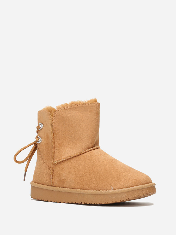 Boots fourrées à strass