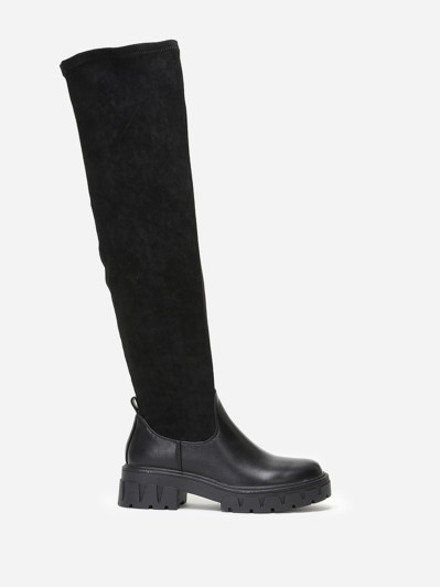 Cuissardes bi-matières noires crantées