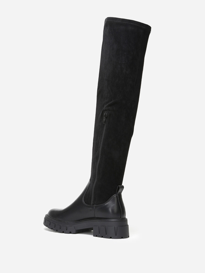 Cuissardes bi-matières noires crantées