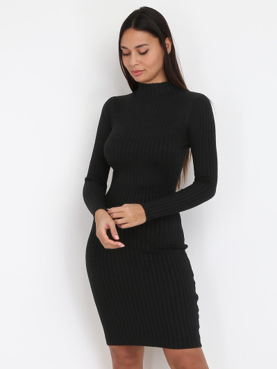 Robe pull côtelée moulante