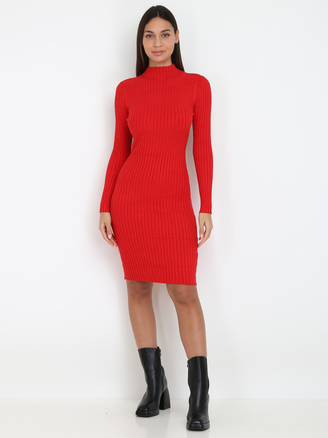 Robe pull côtelée moulante