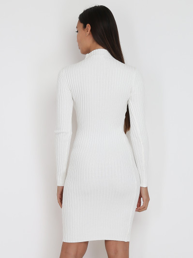 Robe pull côtelée moulante