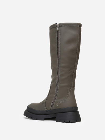 Bottes gris foncé effet mat à semelle crantée