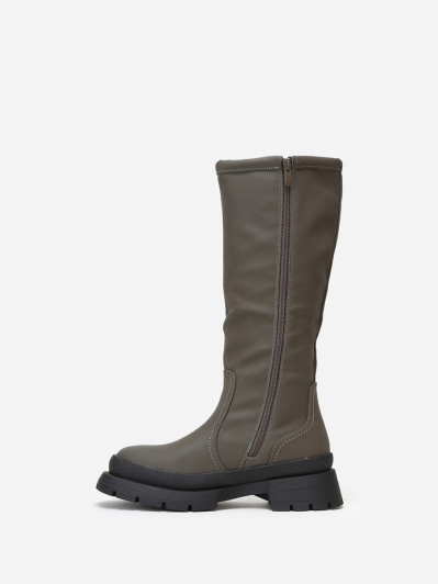 Bottes gris foncé effet mat à semelle crantée