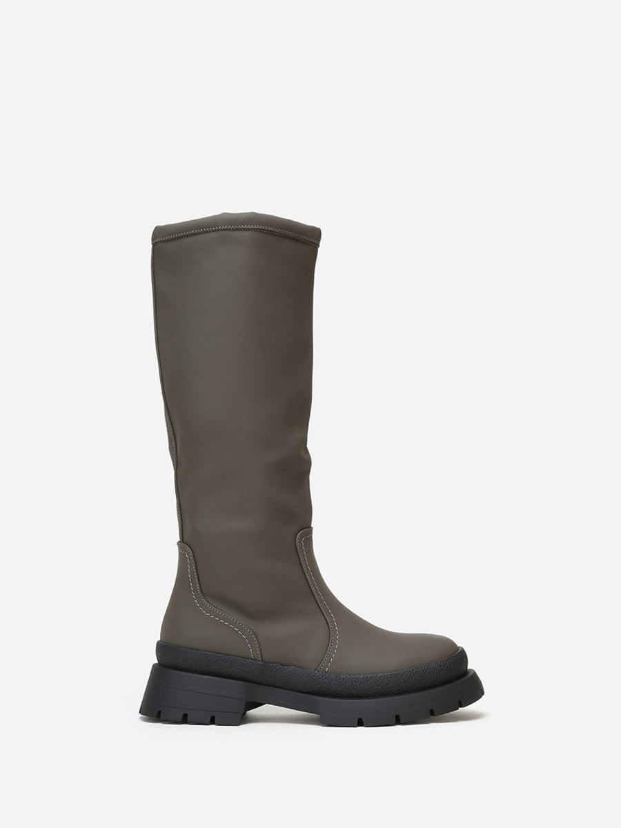 Bottes gris foncé effet mat à semelle crantée