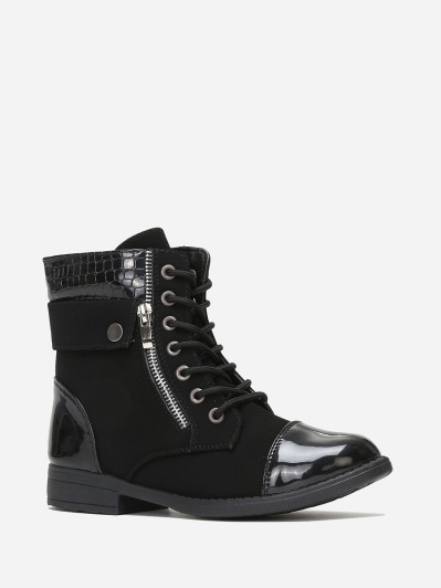 Bottines bi-matière à lacets