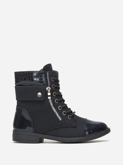 Bottines bi-matière à lacets
