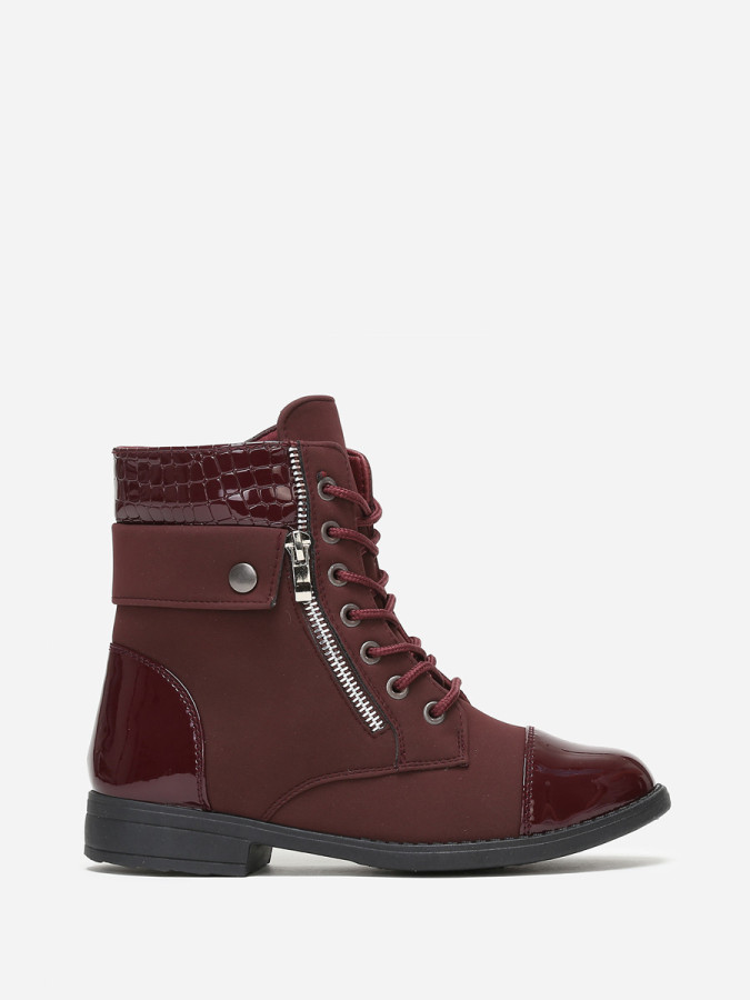 Bottines bi-matière à lacets