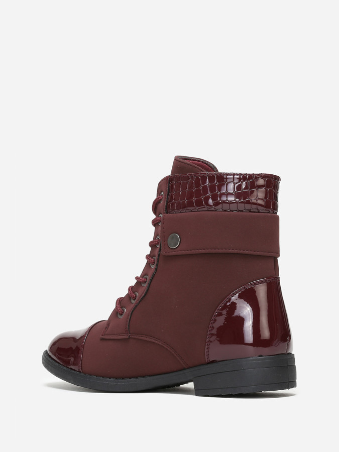 Bottines bi-matière à lacets
