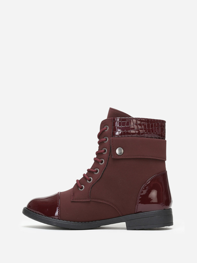 Bottines bi-matière à lacets