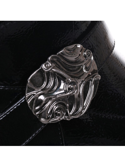 Bottines bout pointu vernies noires pas cher la modeuse