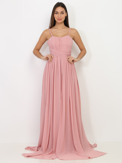 Robe longue bustier drapée