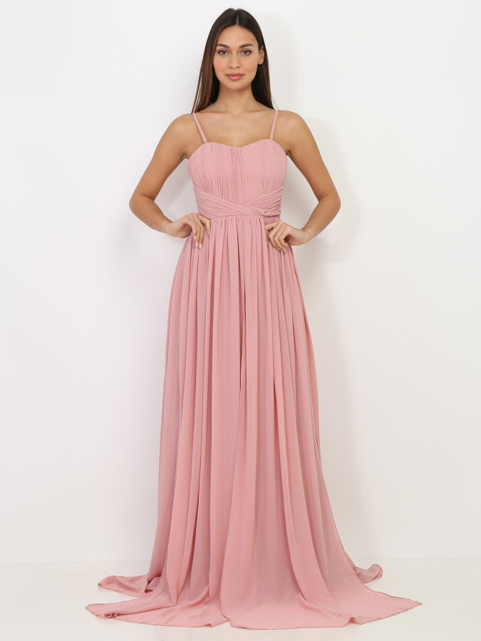 Robe longue bustier drapée