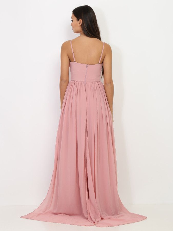 Robe longue bustier drapée