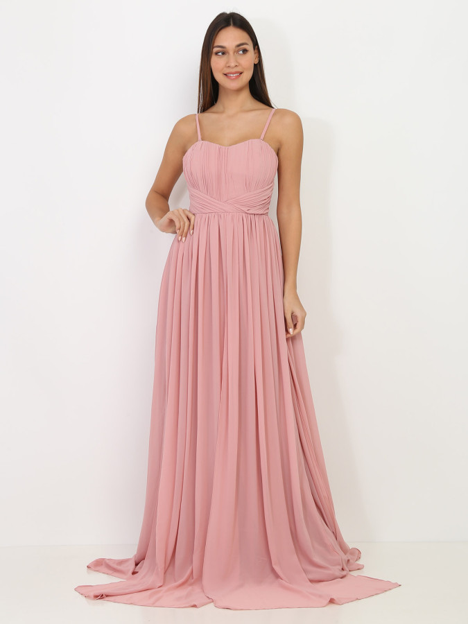 Robe longue bustier drapée