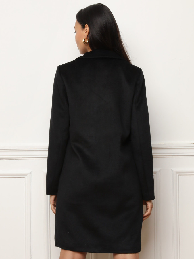 Manteau noir à col revers