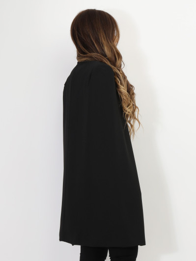Manteau cape noir à boutons style officier