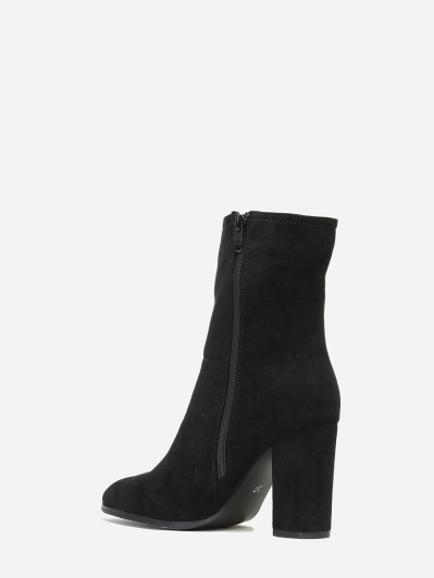 Bottines pointues noires en suédine