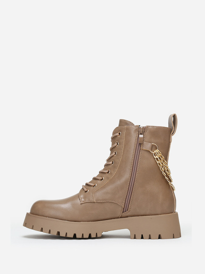 Rangers taupe crantées à chaînes